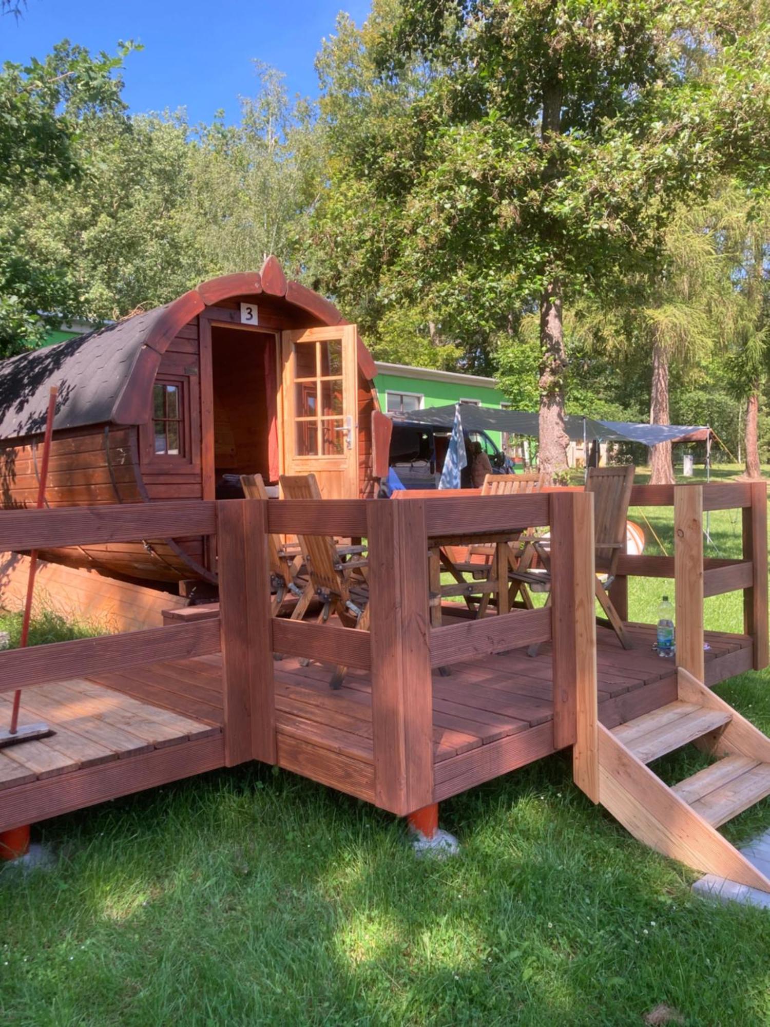Campingfass Mit Panoramaterrasse Langenbernsdorf Eksteriør billede